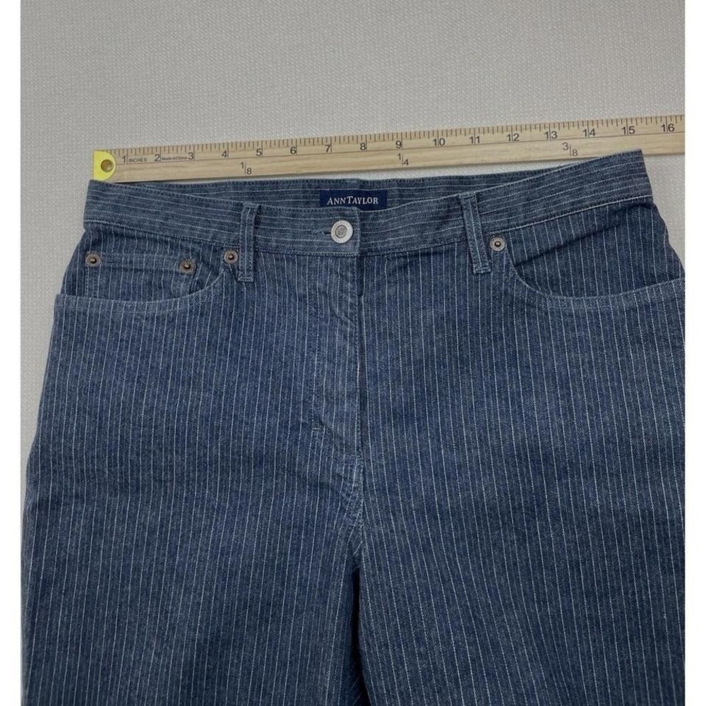 Ann Taylor Women's Jeans Pants Size‎ 6 Stretch Striped 30X29.5 Mid-Rise Straight - Picture 7 of 8